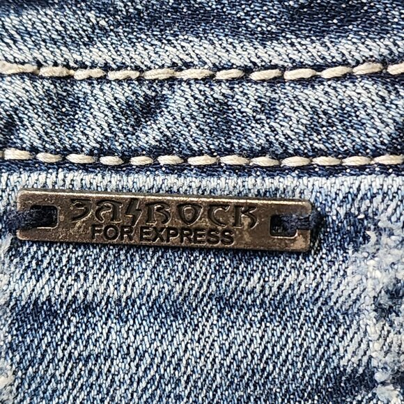 Women's Rerock EXPRESS Barely Boot Y2K Flare Western Low Rise Jeans NWOT Sz 12R - Picture 11 of 13